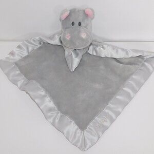 My Baby Gray Pink Hippo Security Blanket Lovey nunu Wertex Plush Heart Nose